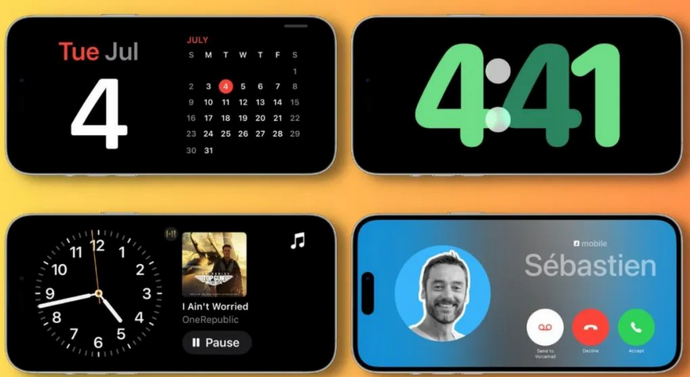 宁晋苹果手机维修分享iOS17横屏充电待机显示有什么好处 