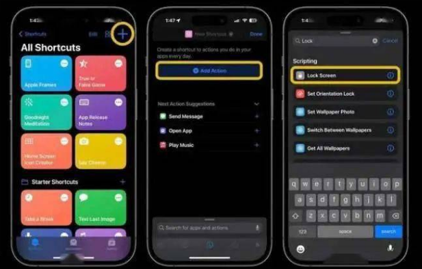 宁晋苹果14锁屏维修店分享iPhone14升级iOS16.4后如何创建锁屏快捷方式 
