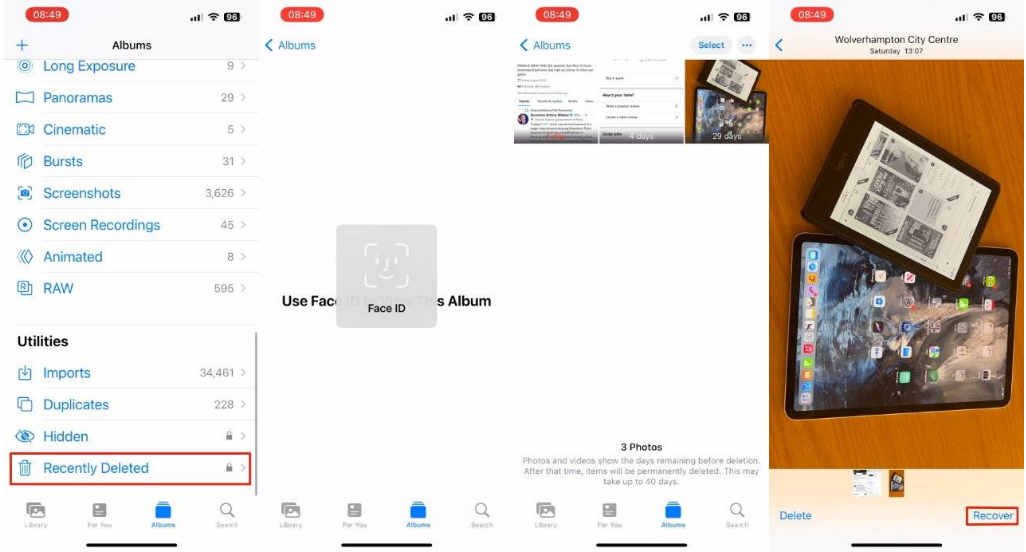 宁晋苹果14维修分享 iPhone14 上恢复已删除的照片 