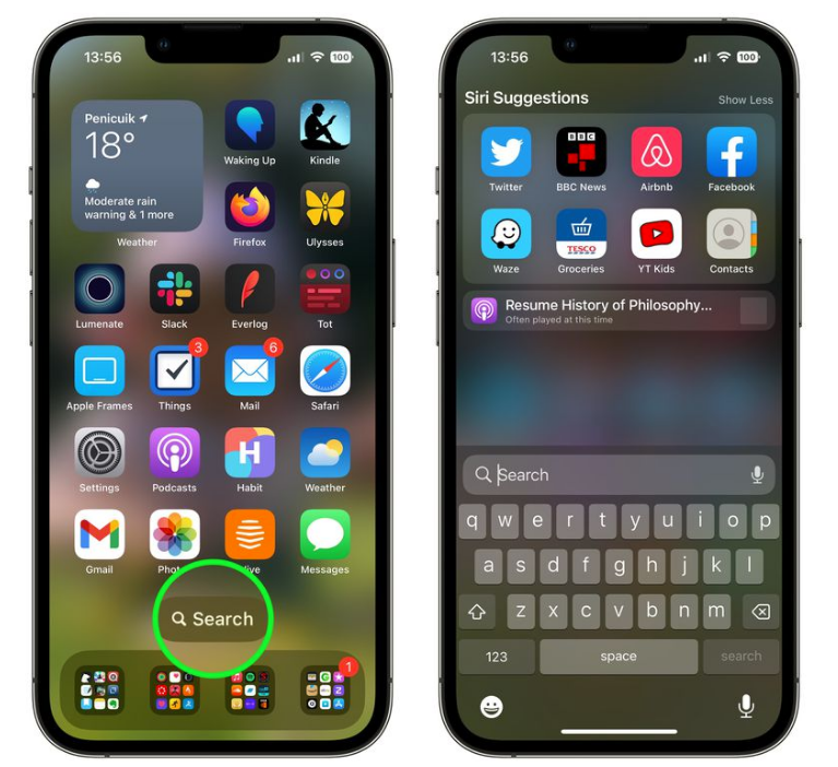 宁晋苹果手机维修分享升级到 iOS 16 后，如何删除主屏幕上的搜索按钮 